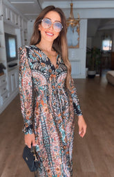 Printed Satin Dress