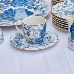 Royal Blue Flower Tea Set of 24 Pieces