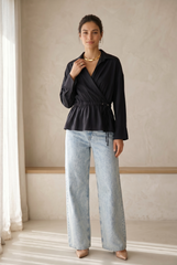 Peach Skin Wrap Shirt