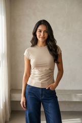 Draped Cotton Top