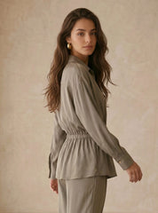 Peach Skin Wrap Shirt