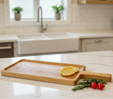 Rectangular Carved Platter With Handle