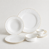 Royal Opulence: 36-Piece White & Gold Dinner Set