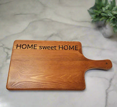 Board engraved (Home sweet Home) natural wood