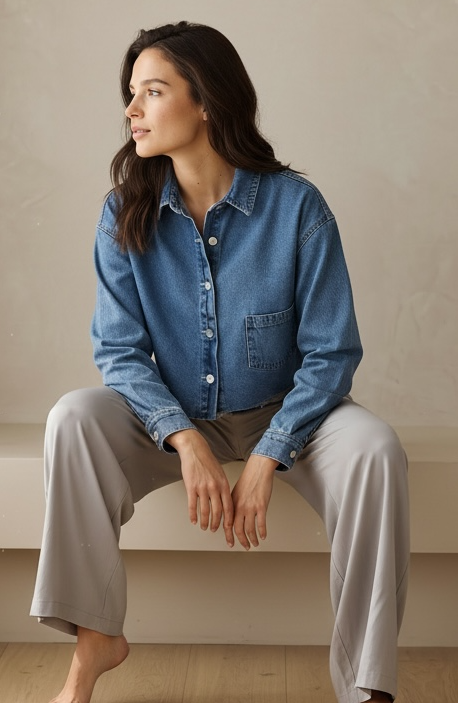 Crop Denim Shirt / Jacket
