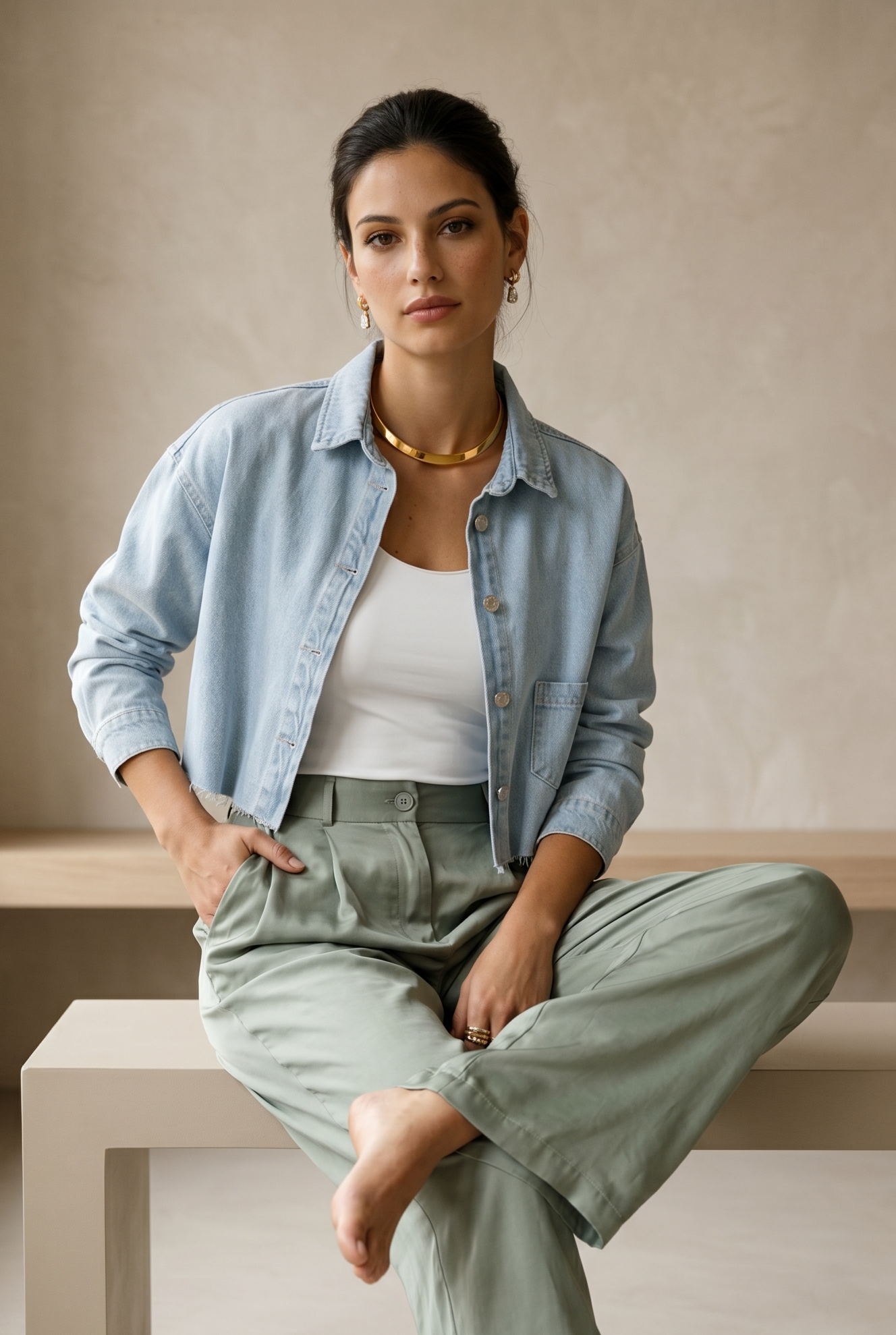Crop Denim Shirt / Jacket