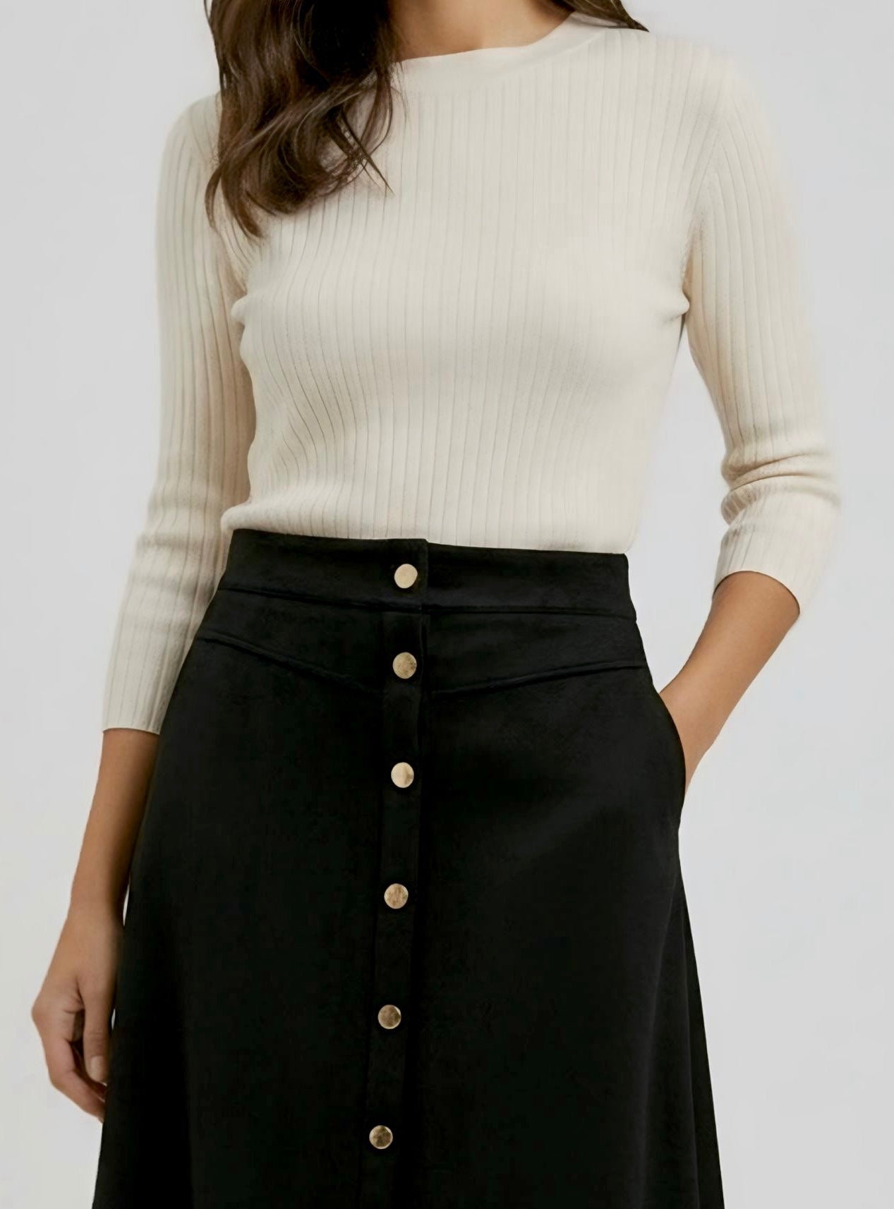 Goldline MidiMaxi Suede Skirt