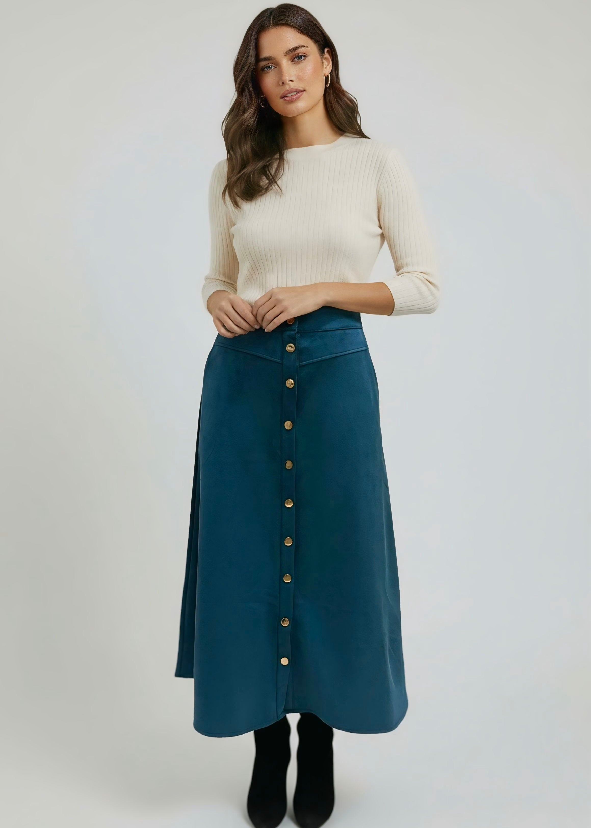 Goldline MidiMaxi Suede Skirt