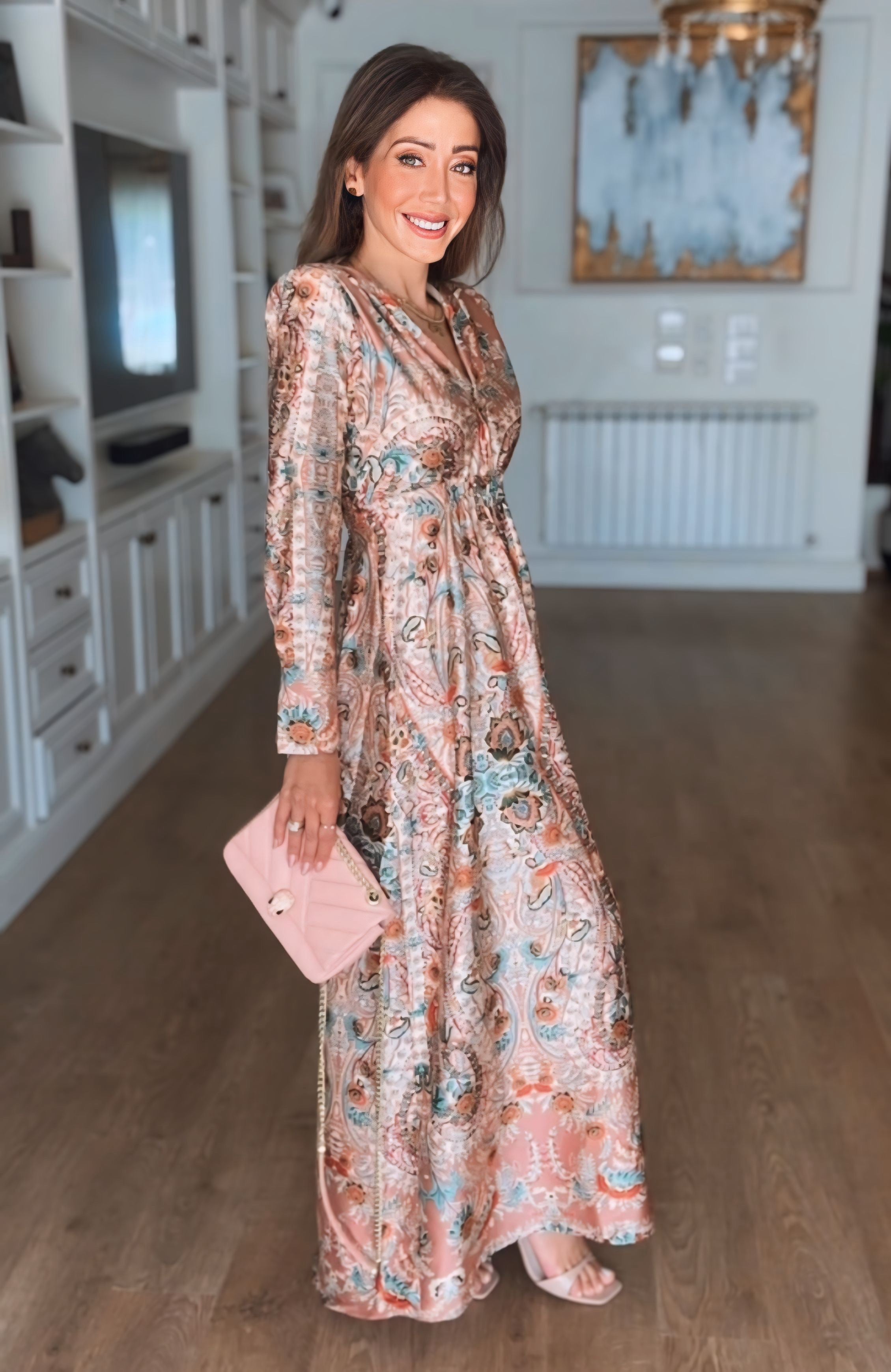 Printed Satin Dress