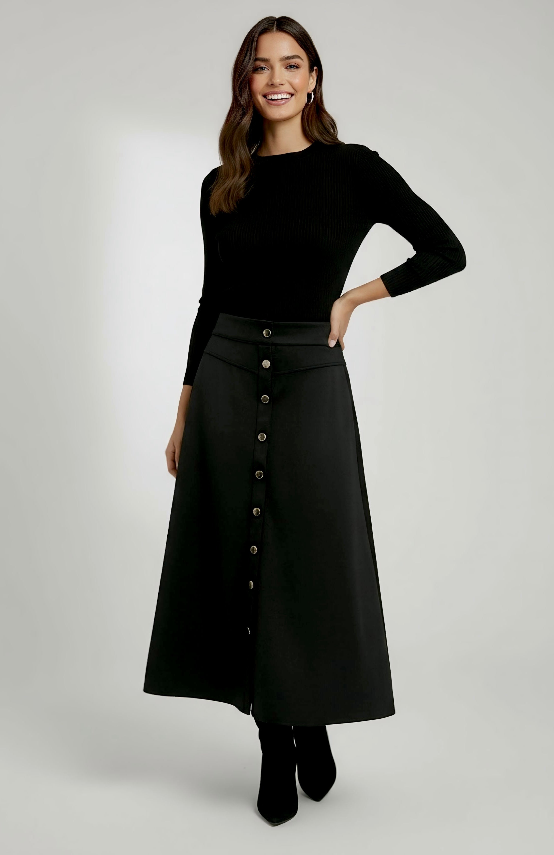 Goldline MidiMaxi Suede Skirt