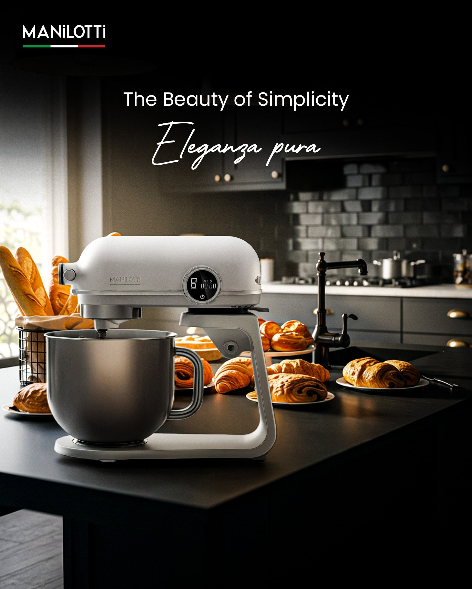Manilotti Premium Stand Mixer – (5.2L, 800W DC Motor)