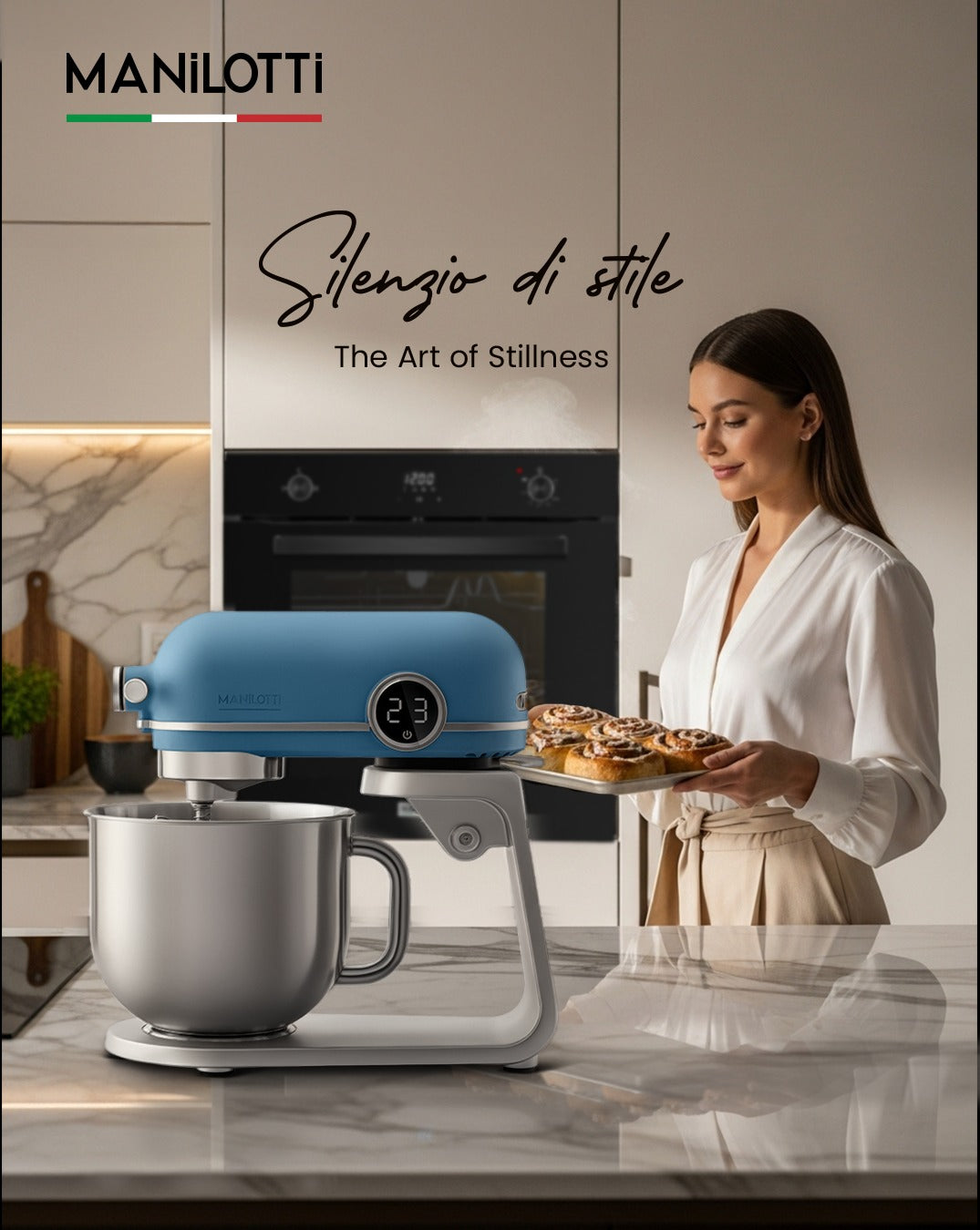 Manilotti Premium Stand Mixer – (5.2L, 800W DC Motor)