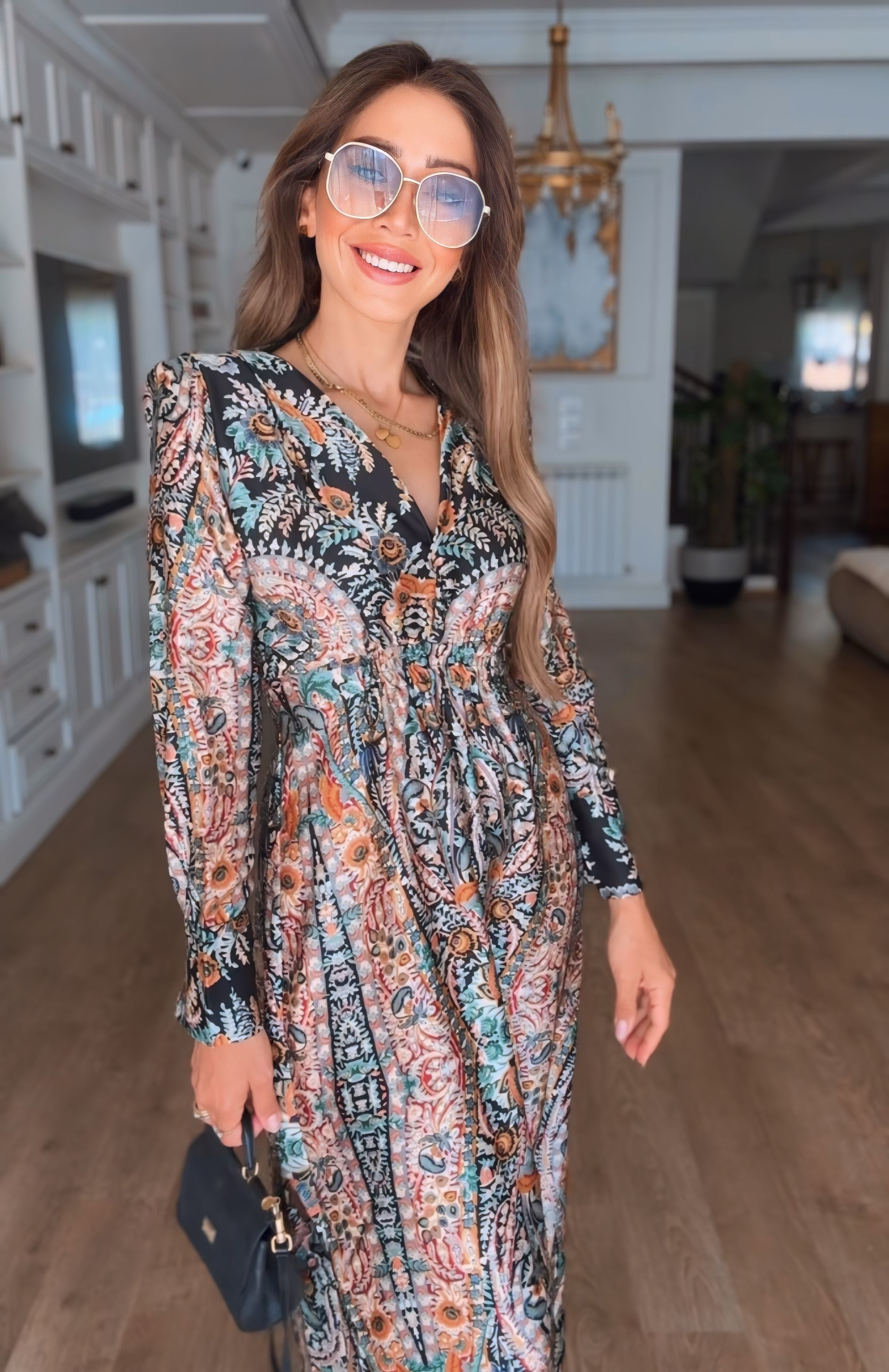 Printed Satin Dress