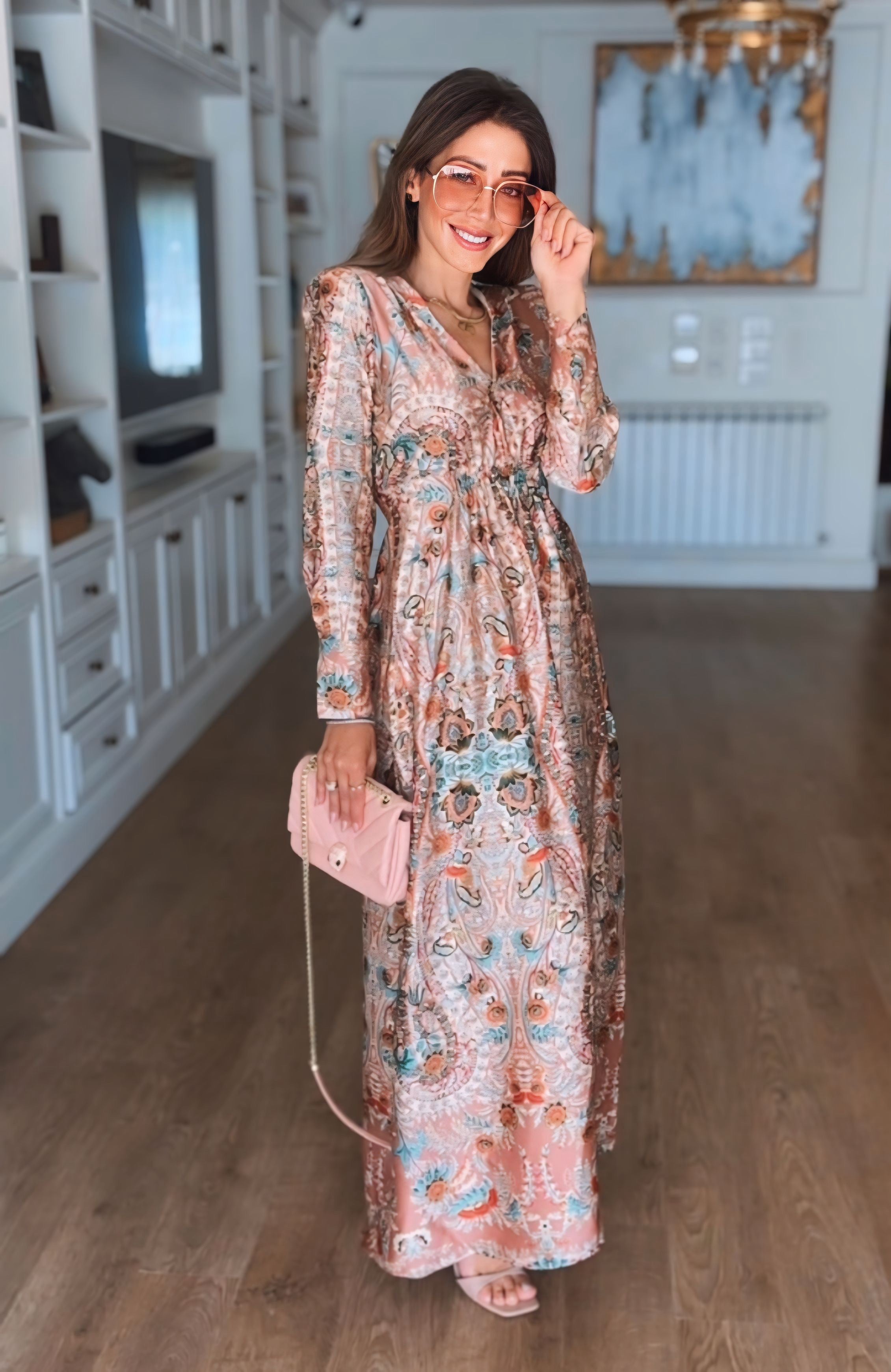 Printed Satin Dress
