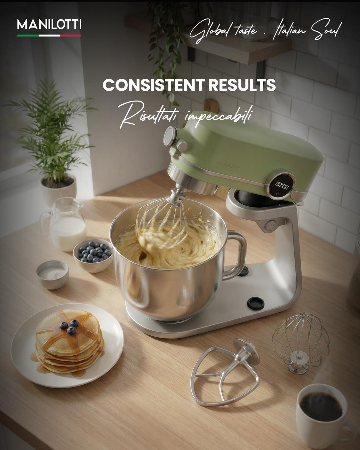 Manilotti Premium Stand Mixer – (5.2L, 800W DC Motor)