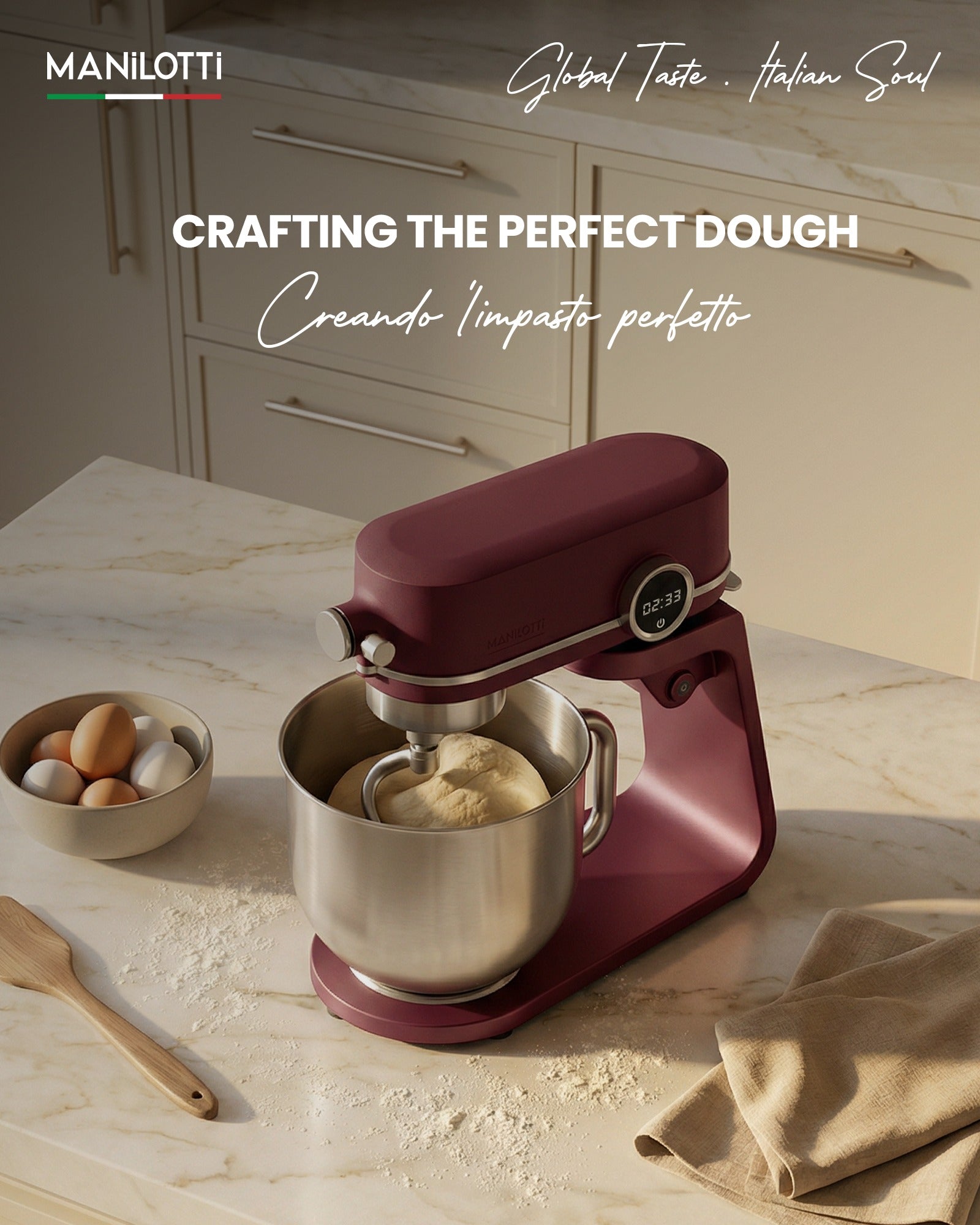 Manilotti Premium Stand Mixer – (5.2L, 800W DC Motor)