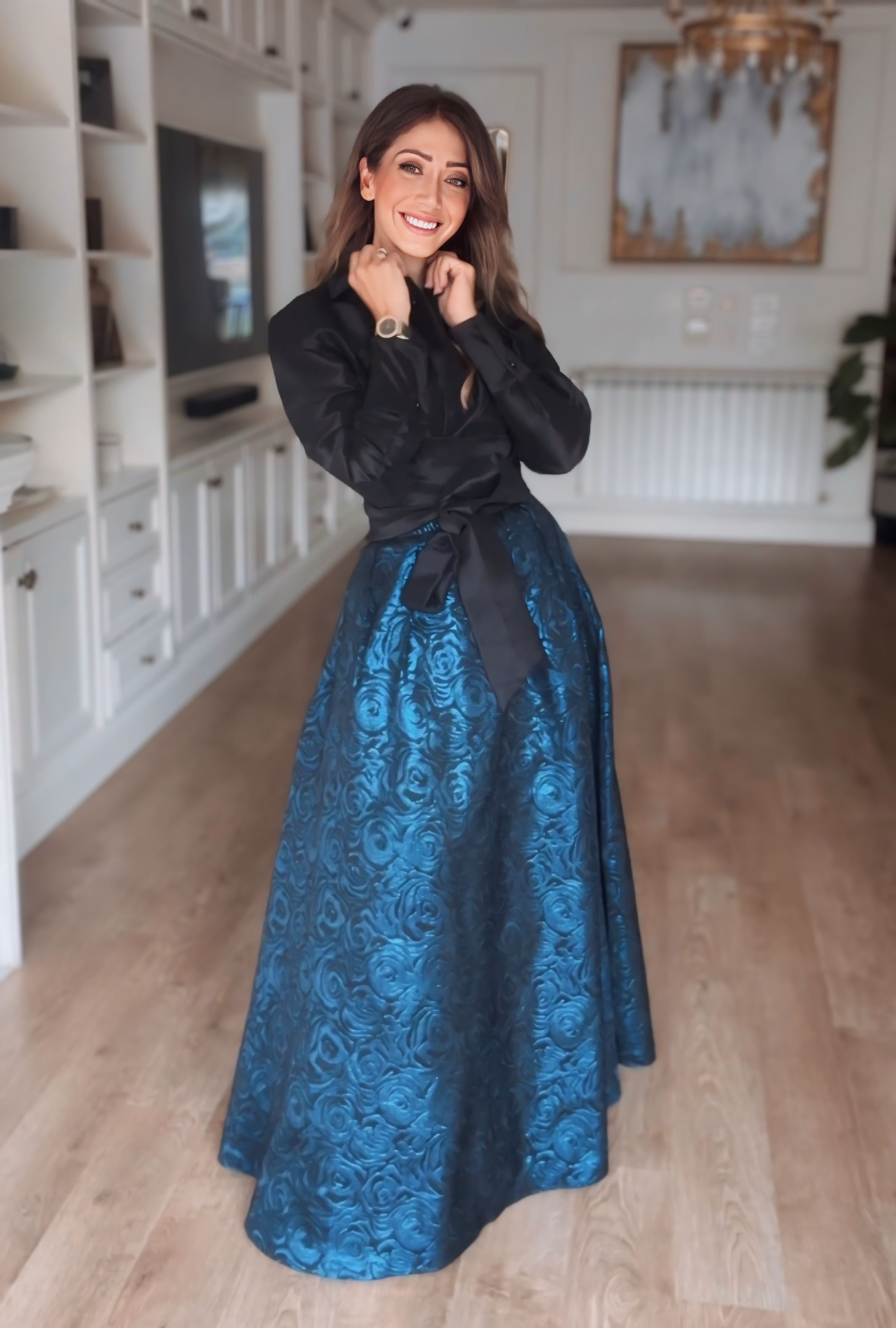 Royal Jacquard Maxi Skirt