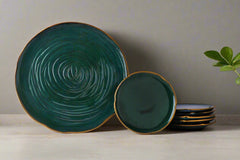 Golden Pottery Rim Serving set of 7