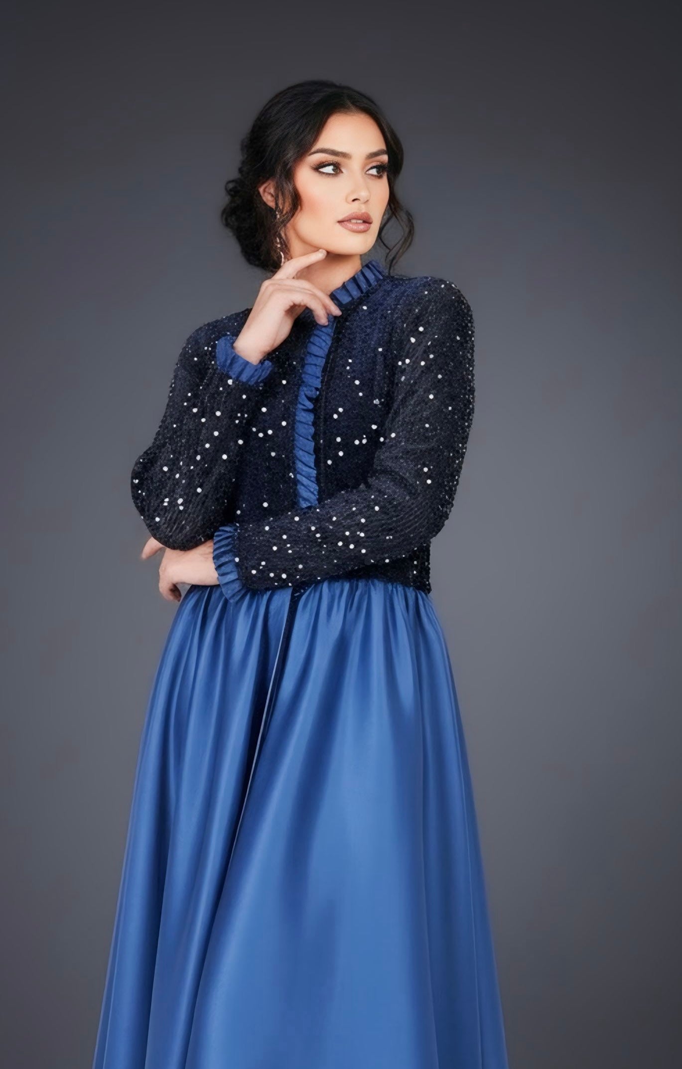 Royal Ruffle Abaya Dress