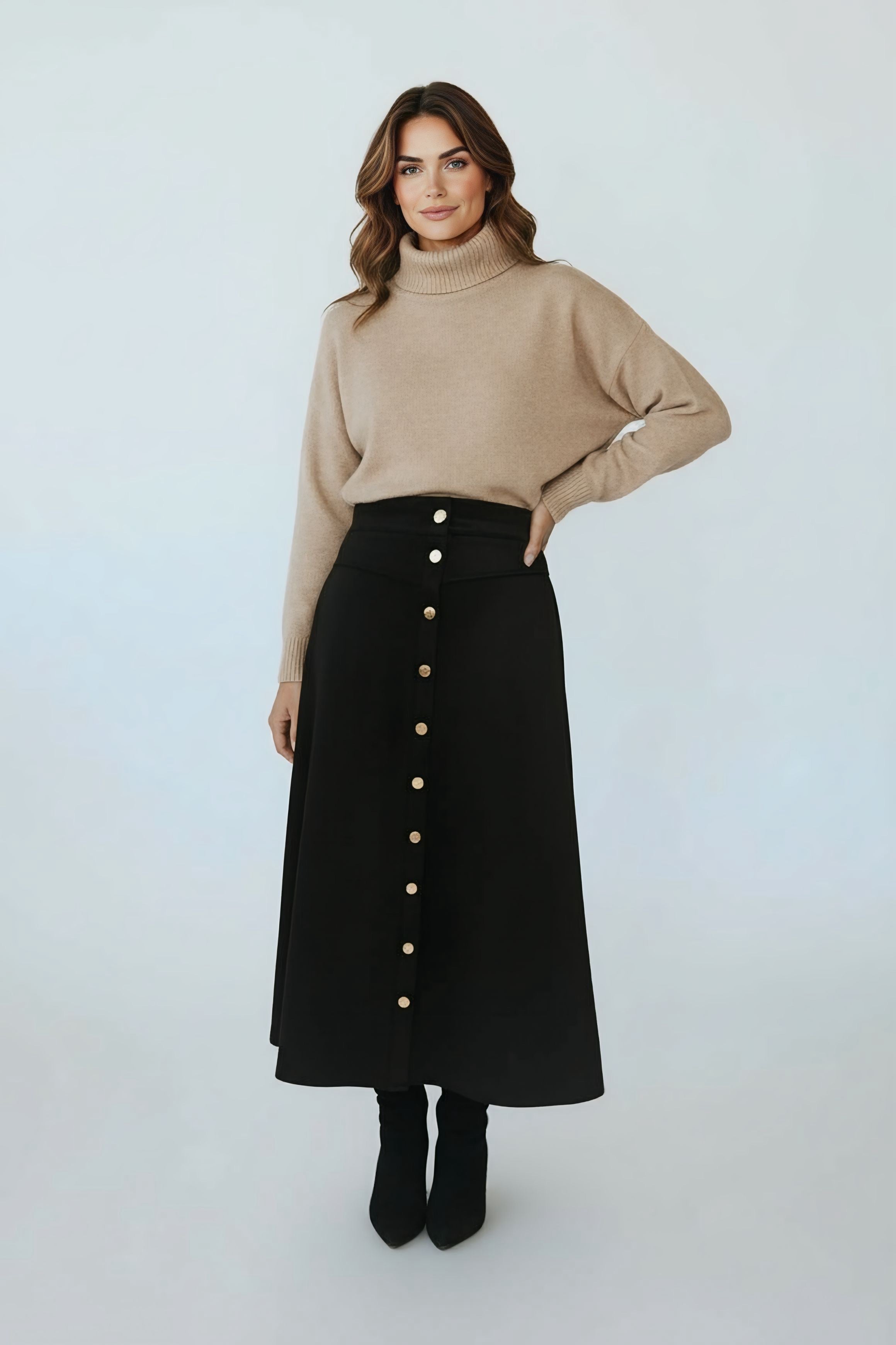 Goldline MidiMaxi Suede Skirt