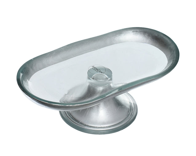 ArdaCam Sade Footed Serving Platter - Silver