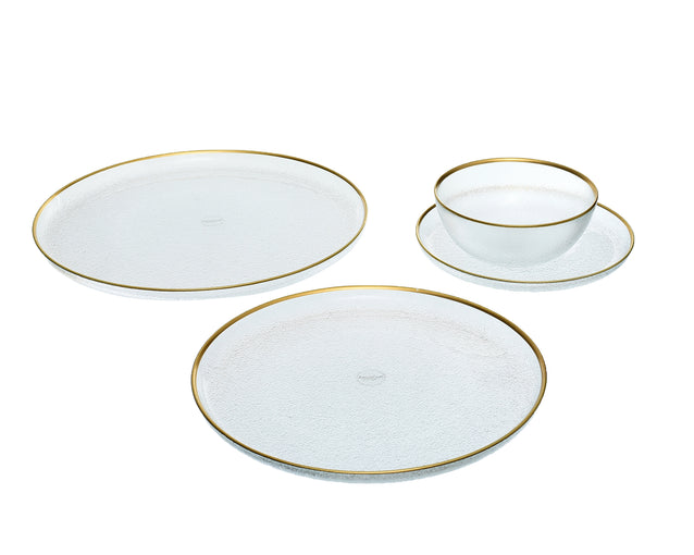 ArdaCam Avanos Dinner Set - Gold Rim, 19 Pieces