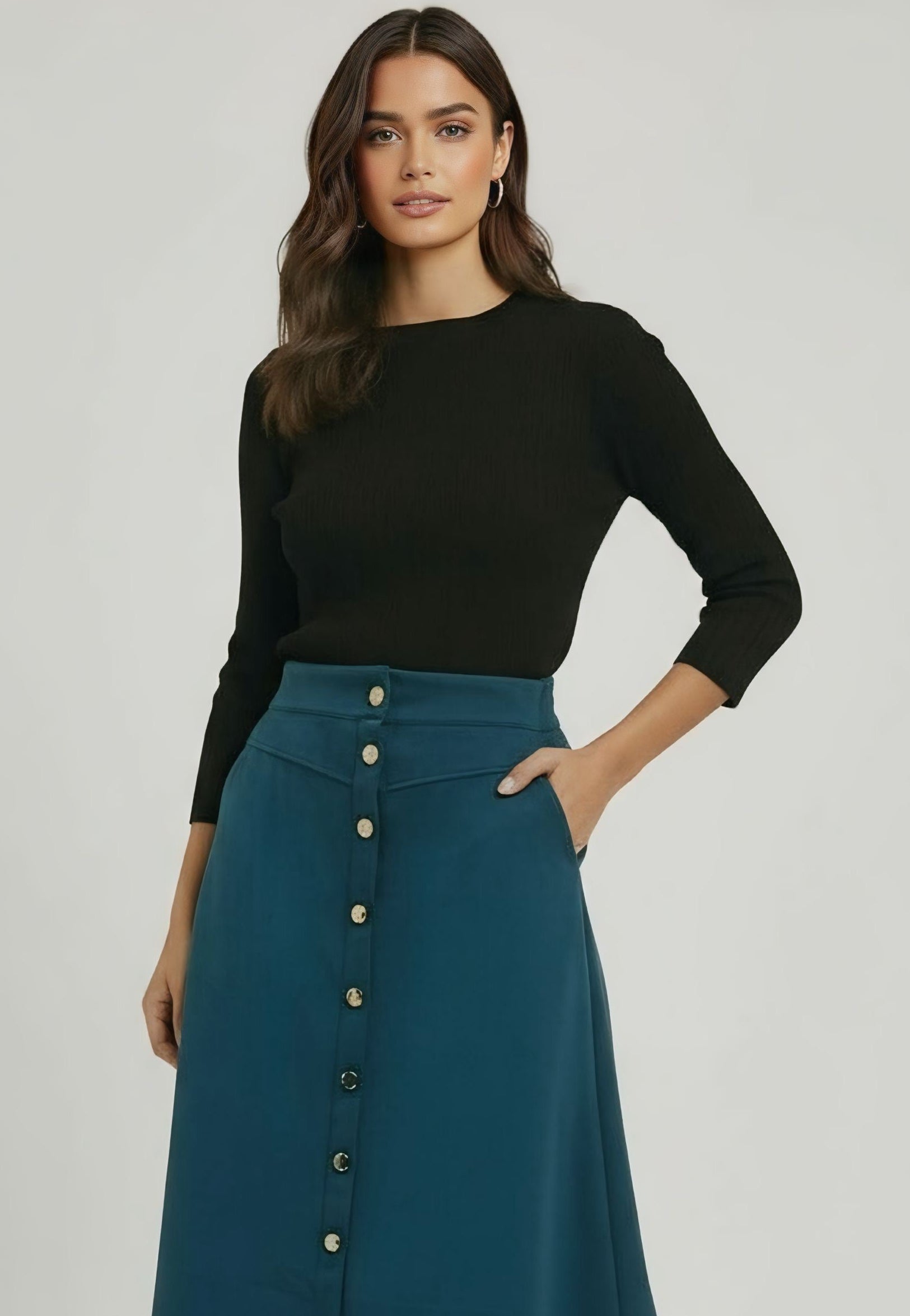 Goldline MidiMaxi Suede Skirt