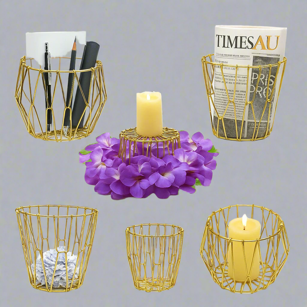 Multi-Shape Gold Wire Basket