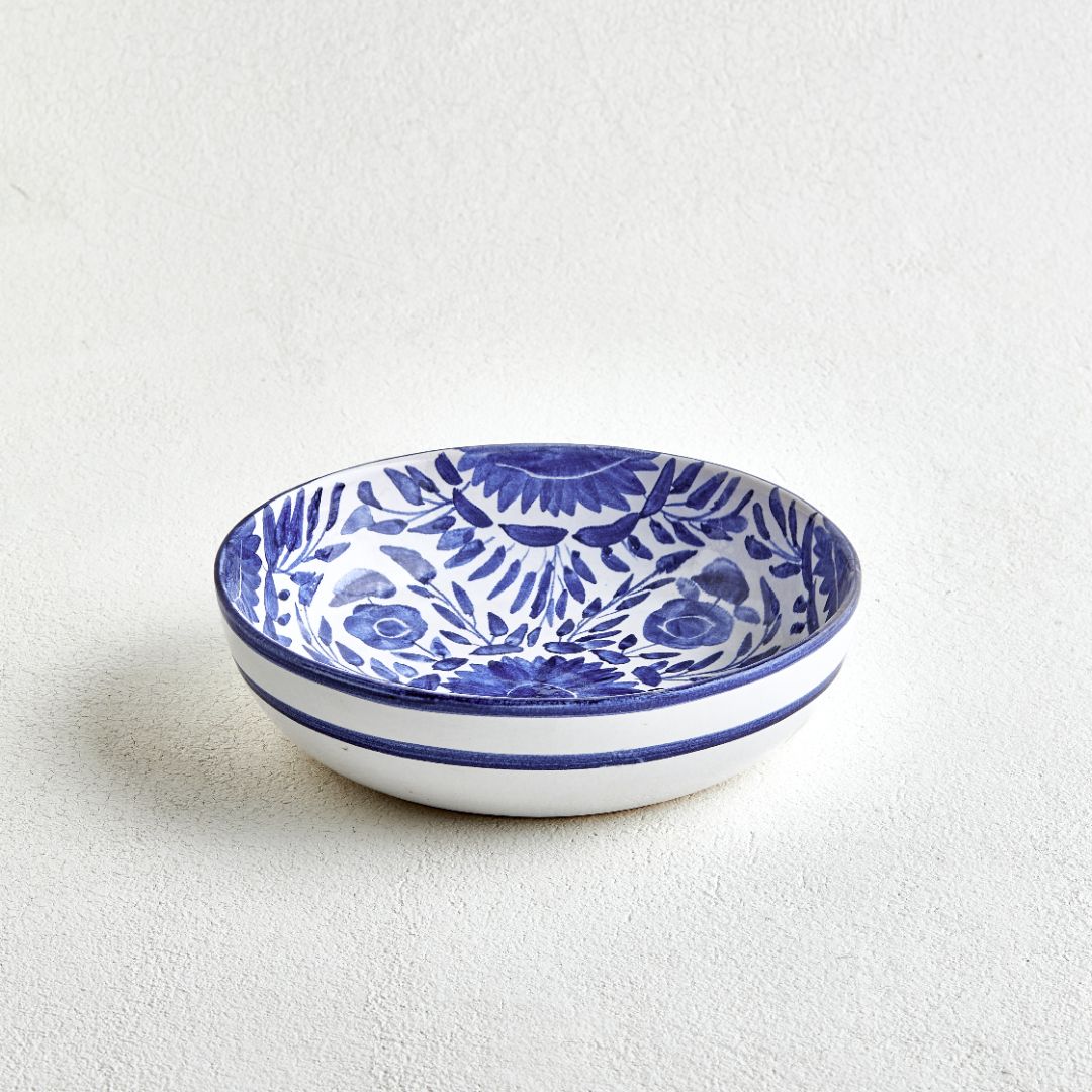 Blue Flower Pasta Plate