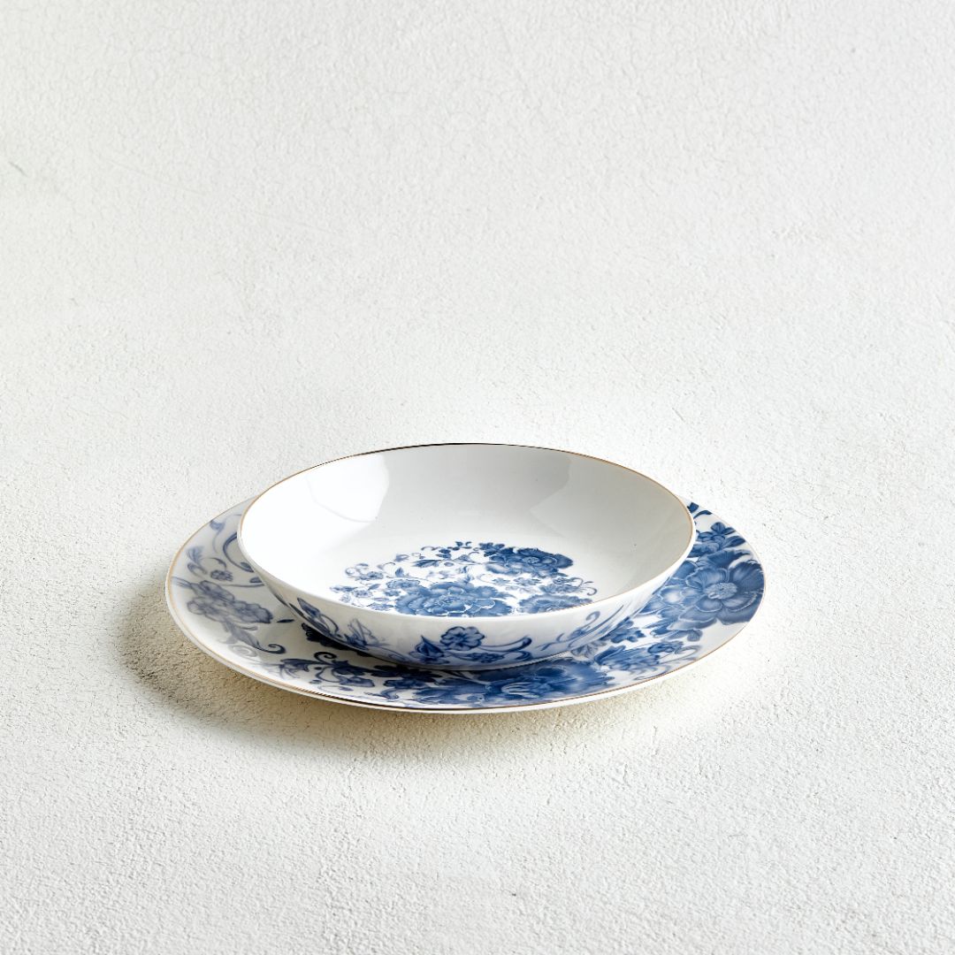 Royal Blue Flower Dinner Set – 30 Pieces
