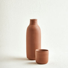 Oxygenate Alkaline Clay Water Bottle ( Olla ) with Cup & On the Go Stick - 750 ml