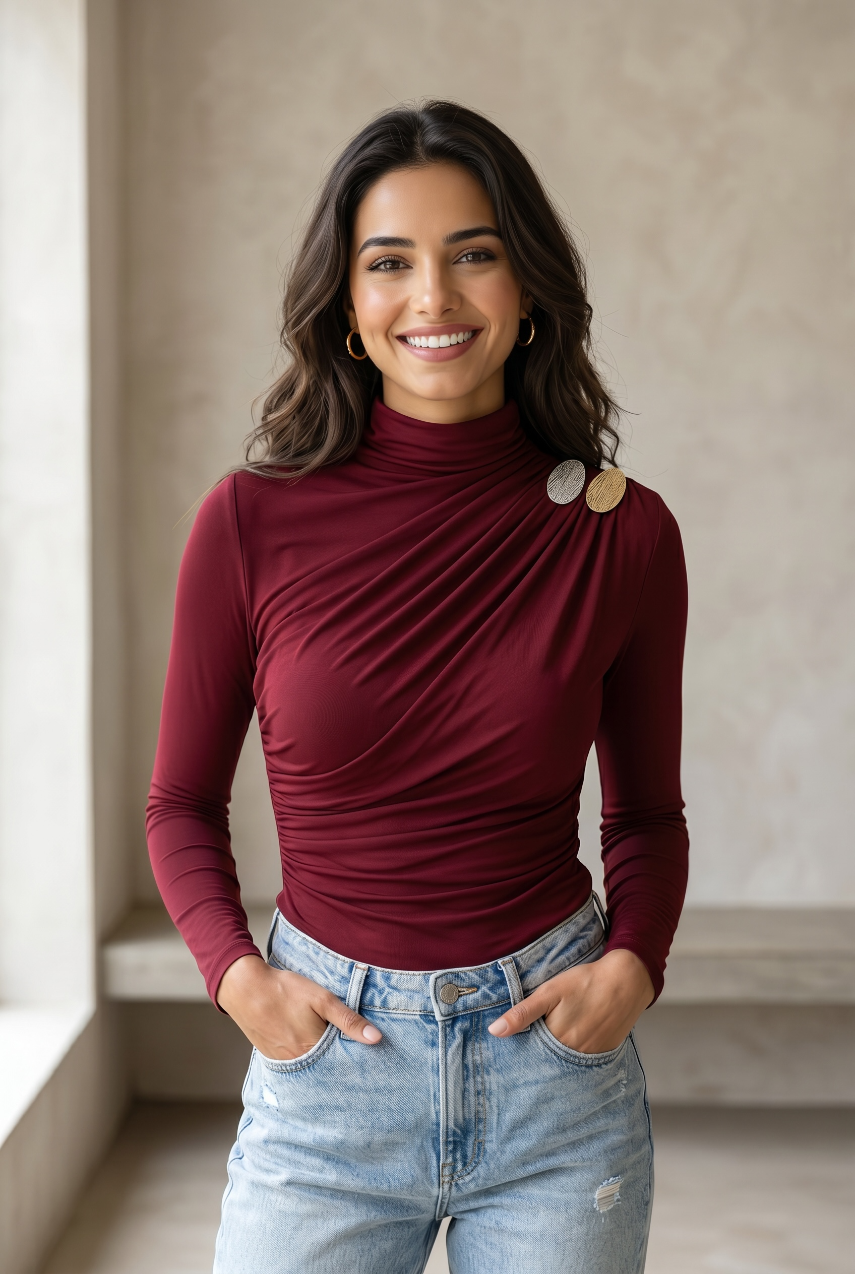Draped Contour Top