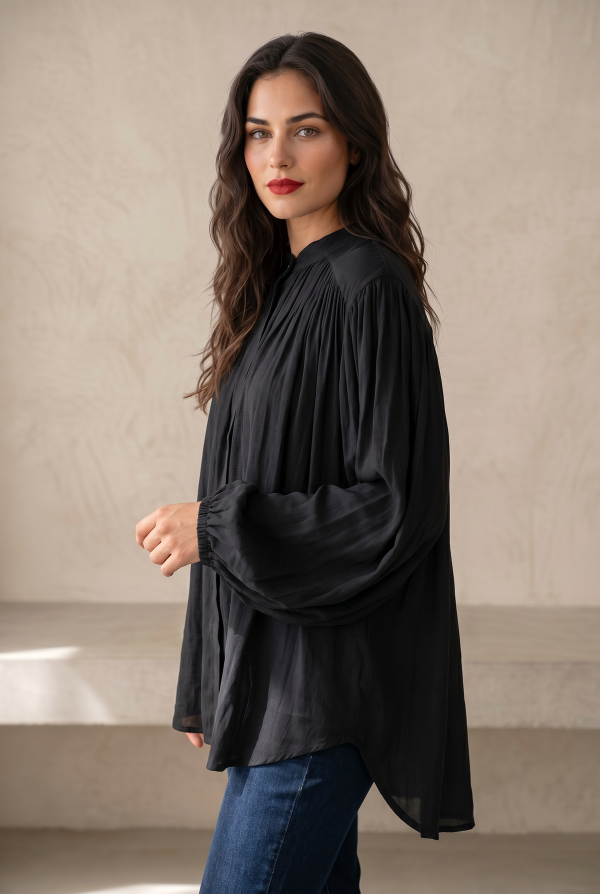 Boho Balloon Linen Shirt