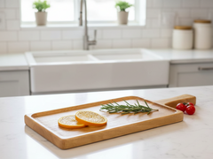 Rectangular Carved Platter With Handle