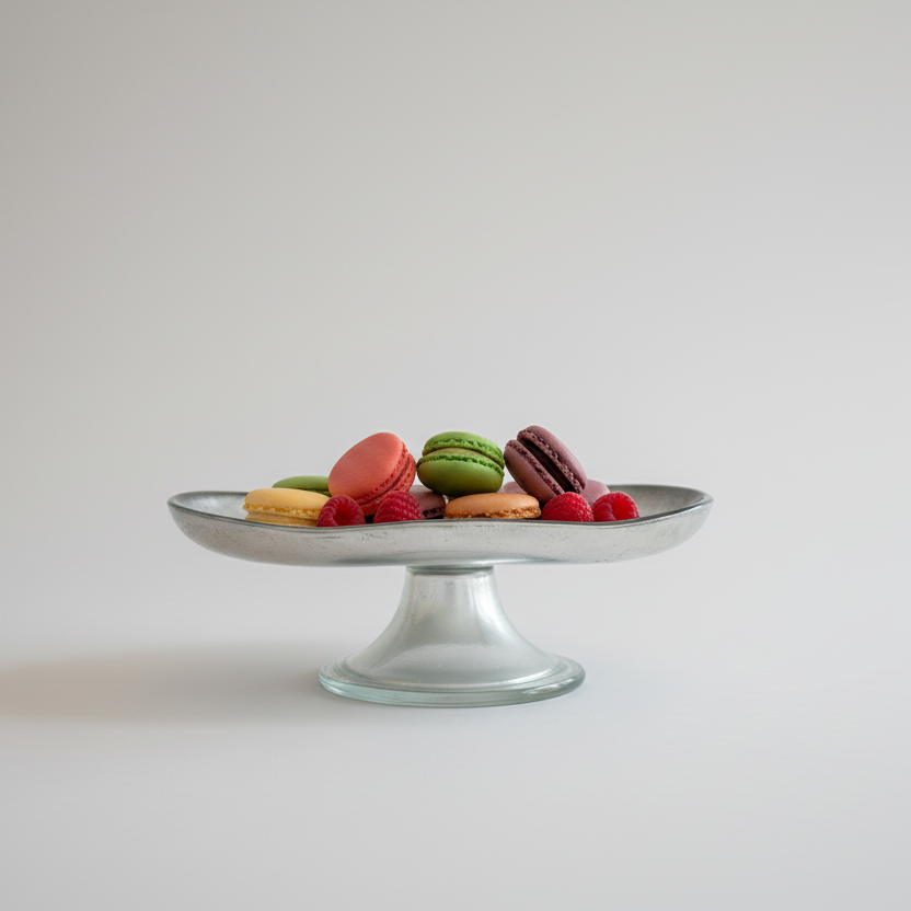 ArdaCam Sade Footed Serving Platter - Silver