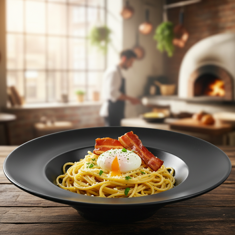 Porland Seasons Pasta Plate - Black, 26cm