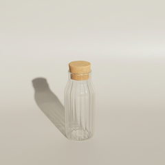 Ribbed Glass bottle Clear