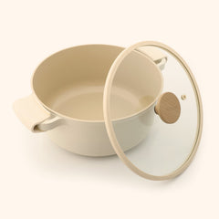 Alma Ceramic Pot  With Glass Lid