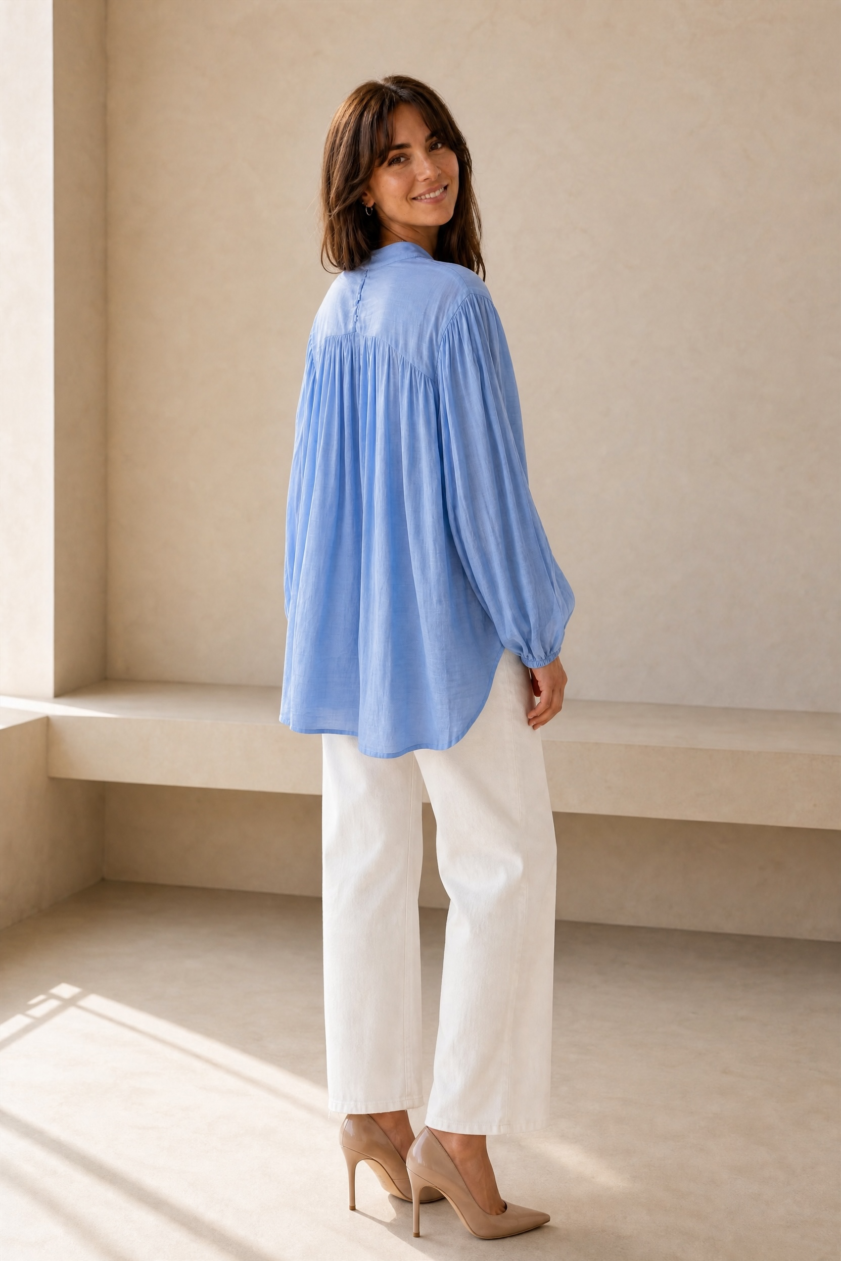 Boho Balloon Linen Shirt