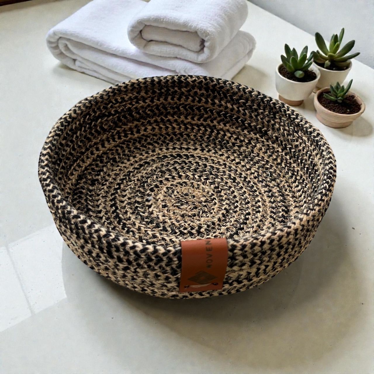 Handmade Woven Cotton small round plate