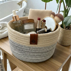 Handmade Woven Cotton round basket