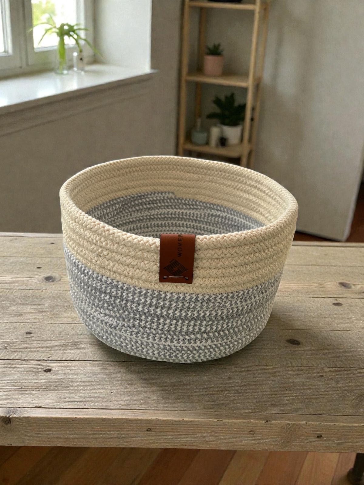 Handmade Woven Cotton round basket