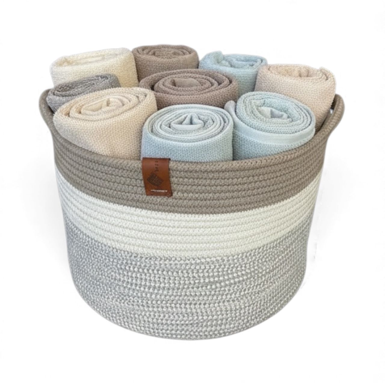 Handmade Woven Cotton laundry basket