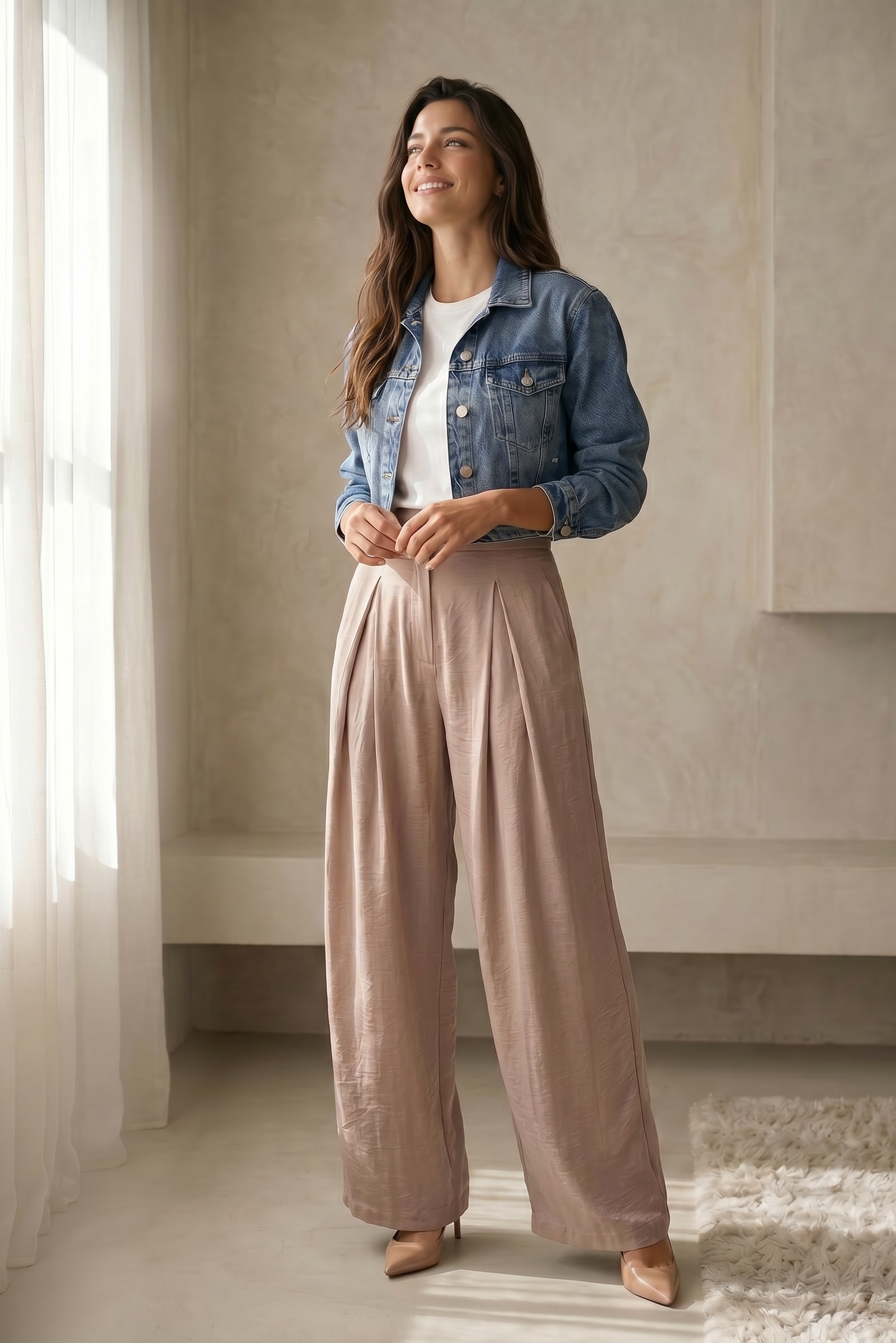 Pleated Wide Leg Pants