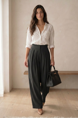Pleated Wide Leg Pants