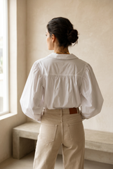 Neutral Wide Leg Denim Pants