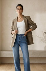 Classic Wide Leg Denim Pants