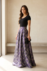 Royal Jacquard Maxi Skirt