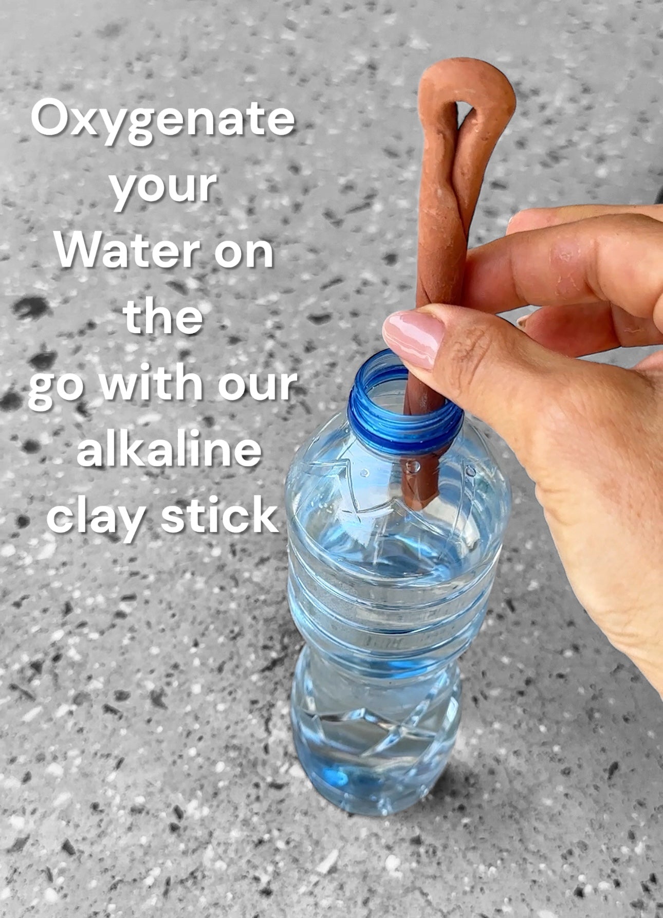 Oxygenate Alkaline Clay Water Bottle ( Olla ) with Cup & On the Go Stick - 750 ml