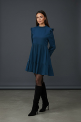 Ruffled Long Sleeves Dress
